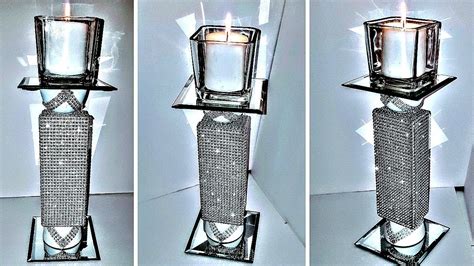 Diy Dollar Tree Glam Bling Tower Candle Holder New Youtube