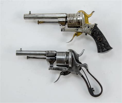 Two Lefaucheux Pinfire Revolvers Engraved Ct Firearms Auction