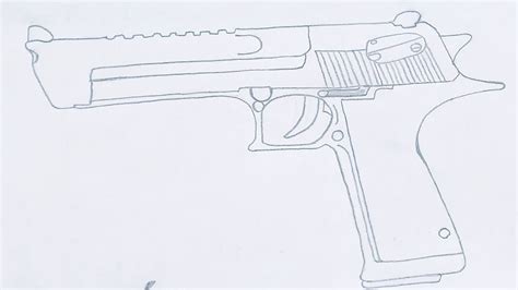 How To Draw A Desert Eagle Pistol Step By Step Guide Youtube