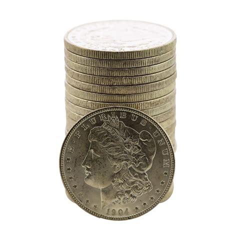 Roll Of 20 Brilliant Uncirculated 1904 O 1 Morgan Silver Dollar