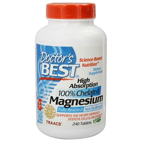 Doctors Best High Absorption 100 Chelated Magnesium 200 Mg 240