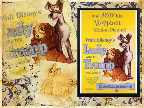 Disney Vintage Lady And The Tramp Movie Poster By Cleancupmovedown
