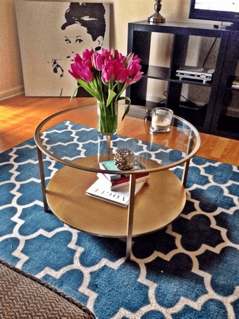 Designer coffee table in copper glass table repro art deco. Round glass coffee table gold | Coffee table, Round glass ...