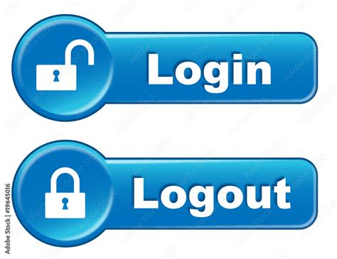 Login And Logout Web Buttons User Session Lock Padlock Security Stock