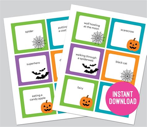 Halloween Charades For Kids Halloween Party Game Download Now Etsy