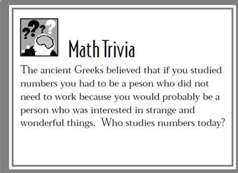 Mathematics Trivia Mathematics Fun
