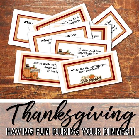 THANKSGIVING CARD GAME -Dinner table game- PDF file - Instant Download