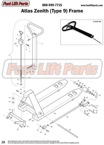 Manual Pallet Jack Parts 125000 Replacement Parts Fast Lift Parts