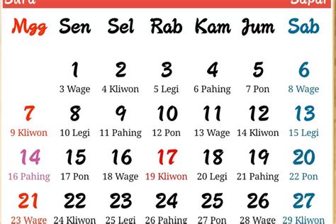 Kalender Jawa Bulan September Lengkap Beserta Pasarannya Koran Memo