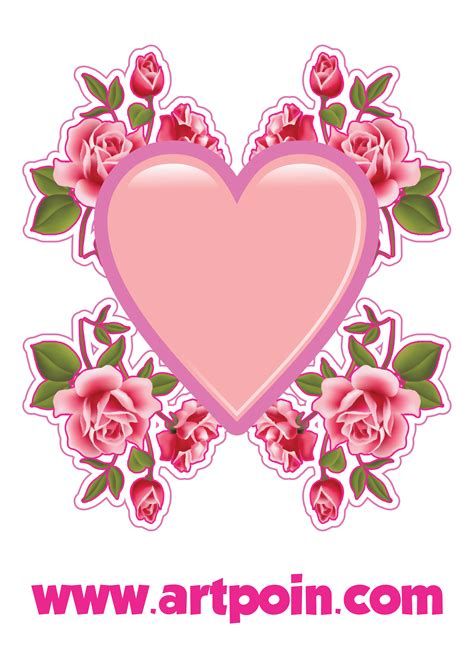 Coração Decorativo Flores Png Decoração Do Bolo De Aniversário