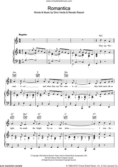 Romantica Sheet Music For Voice Piano Or Guitar Pdf