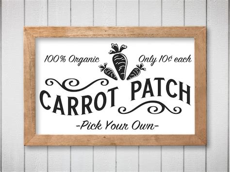 Easter Carrot Patch svg. Spring Time svg Clipart. Rustic | Etsy