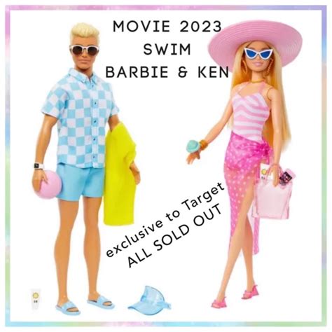 Nip Movie Barbie And Ken 2 Dolls Swimsuit And Beach Accessories 2pc Target Exclusive 3800 Picclick