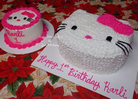 Hello Kitty 1st Birthday Cake 1 Layer 1st Birthday Ideas