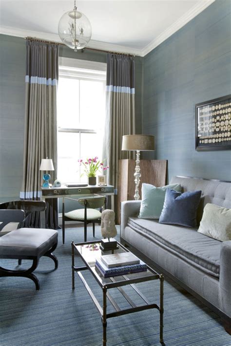 Navy Blue And Grey Living Room - Modern House