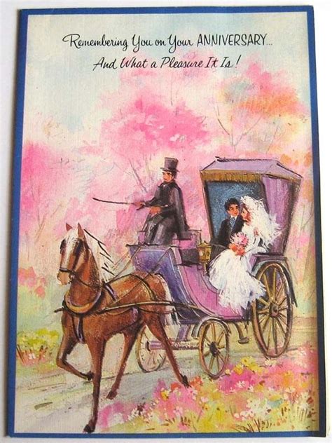Remembering You On Your Anniversary And What A Pleasure It Is Vintage Wedding Cards Vintage