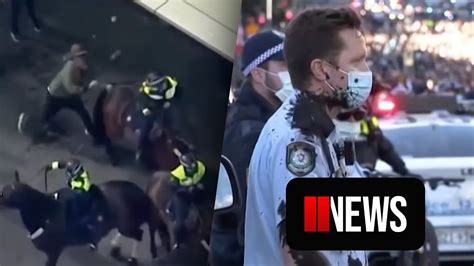 man charged after sydney s anti lockdown protest youtube