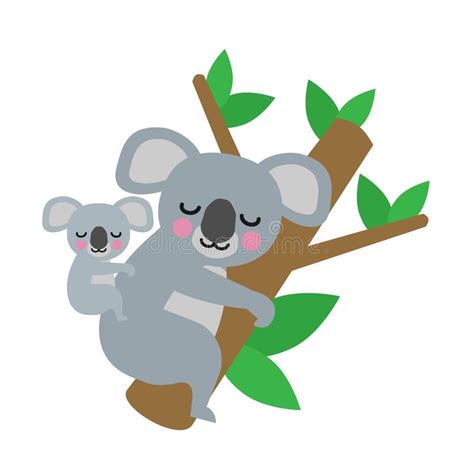 Cute Koala Baby Cartoon Background Stock Vector Illustration Of