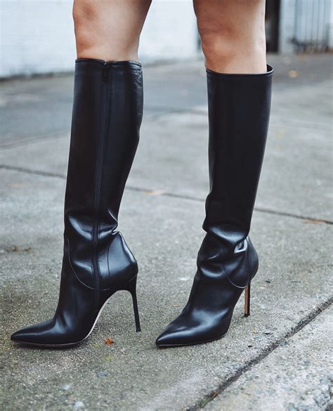 Classic Tall Boots Street Style Black Knee Length Boots Long Boots