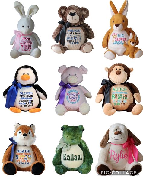 Personalized Stuffed Animal Birth Announcement Stuffed Etsy