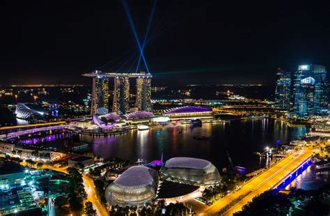 Beautiful Photos Of Singapore At Night Singapore Cityscape View Wallpaper