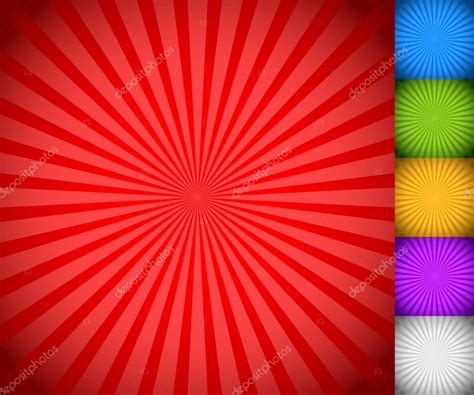 Colorful Rays Beams Pattern Set — Stock Vector © Vectorguy 72344681