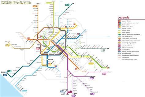 Rome Metro Line Map Tourist Map Of English