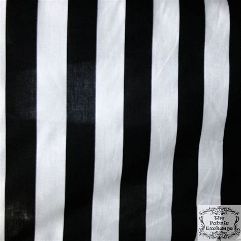 Black And White Stripe Fabric By The Yard Poly Cotton Fabric Wide
