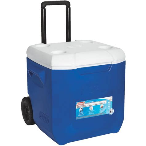 Blue Coleman 50 Quart Xtreme 5 Day Heavy Duty Cooler With Wheels Fire