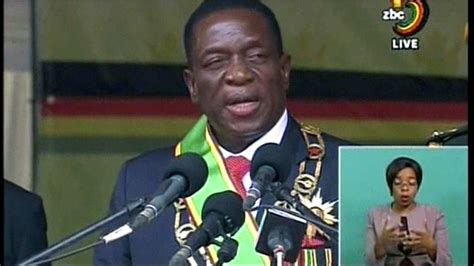 New Zimbabwe Leader Emmerson Mnangagwa Praises Robert Mugabe In First Address World News Sky