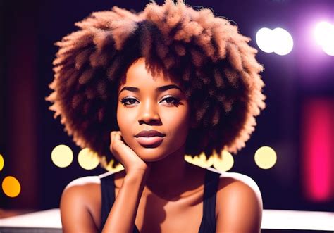 Premium Ai Image Beautiful African American Girl At A Nightclub Party A Woman Poses At A