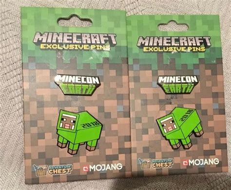 Lot Of 2 Minecraft Minecon Earth 2018 2pc Pin Sets 4 Pins In All New
