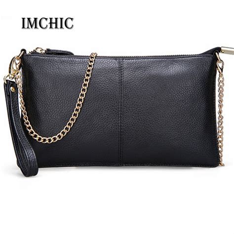 Reviews2016 Genuine Leather Women Clutch Bags Chain Shoulder Bag Real
