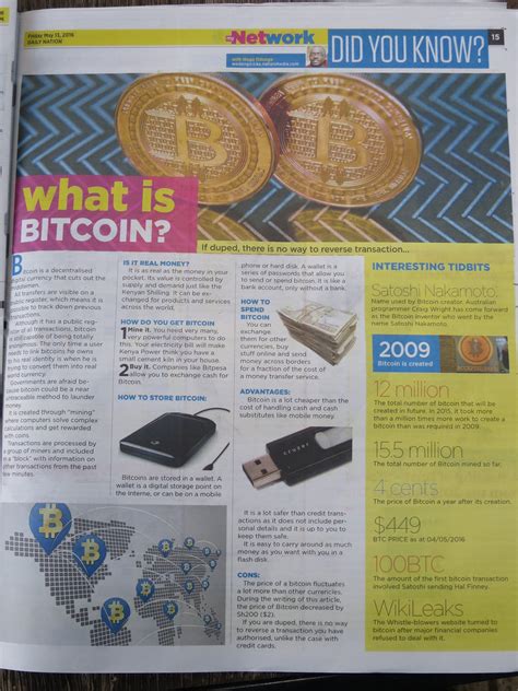 More / bitcoin reddit 18 hours ago 21 views. Today in Kenya's Newspaper Daily Nation "What is Bitcoin" tech pull out page 15. Article by Waga ...