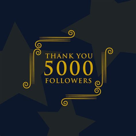 Free Vector Social Media 5000 Followers Thank You Message Design