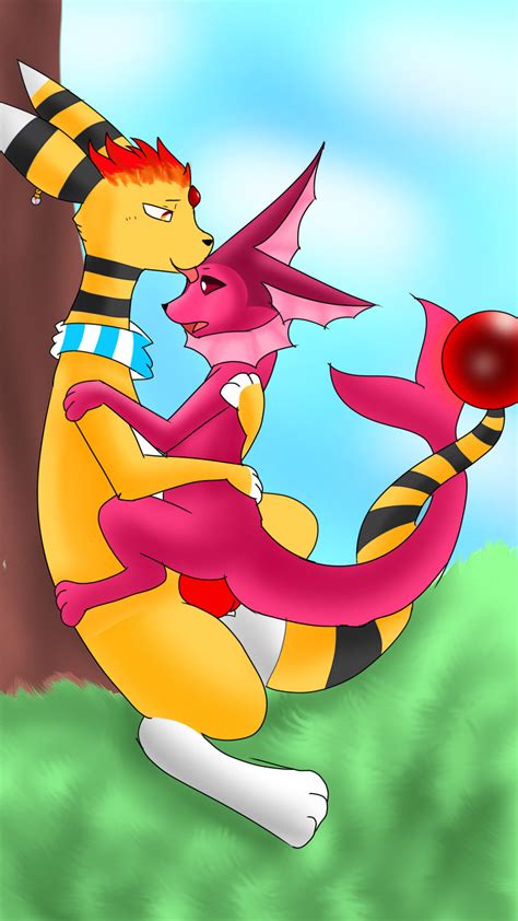 Rule 34 916 Absurd Res Ampharos Anthro Balls Big Balls Duo Eeveelution Fan Character Feral