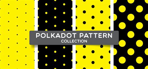 Black And Yellow Polka Dots Seamless Pattern Set 669000 Vector Art At