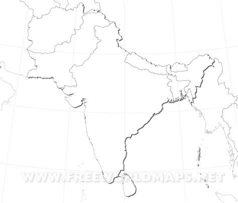 Blank South Asia Map Verjaardag Vrouw 2020