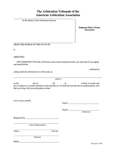 Subpoena 1989 2024 Form Fill Out And Sign Printable Pdf Template