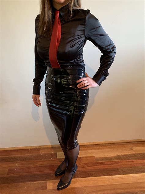 Pin By King Of Power On Satin Blouses Satin Blouses Leather Skirt