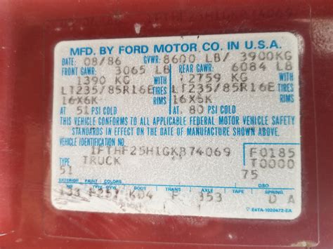 1982 And 1986 F250 Vin Decode Ford Truck Enthusiasts Forums