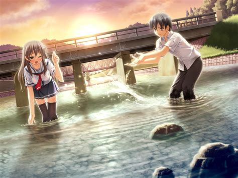 Check out the random wallpapers. water couple romantic anime rivers 1600x1200 wallpaper ...