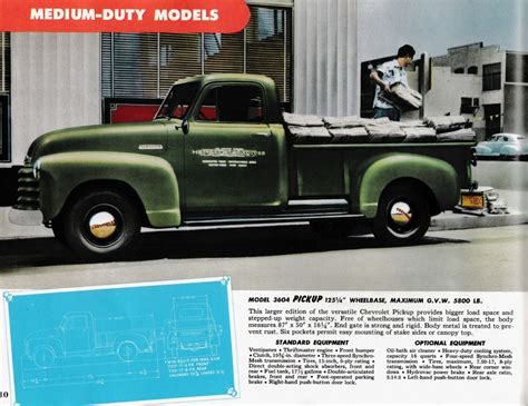 Nostalgia On Wheels 1952 Chevrolet Trucks Brochure Medium Duty