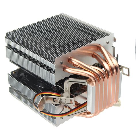 6 Heat Pipes Blue Led Cpu Cooling Fan Cooler Heat Sink For Intel Lag