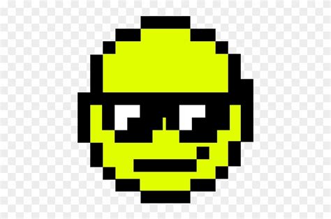 Cool Face Pixel Art Smiley Emoji Hd Png Download 1000x1000