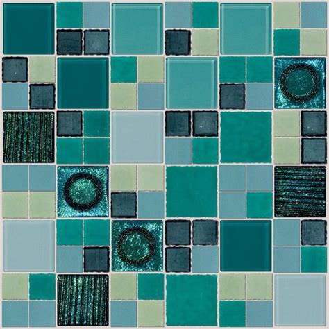 Aqua Teal Series 2 Blue Glass Tile Mosaic Tile Designs Glass Tile