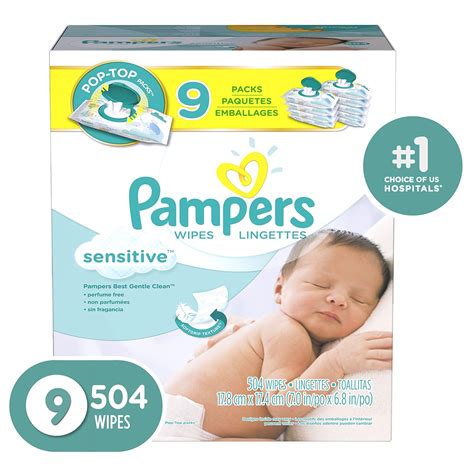 Pampers Sensitive Water Based Baby Diaper Wipes 9x Pop Top 37000941743