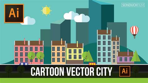 Adobe Illustrator How To Create A Cartoon Vector City Youtube