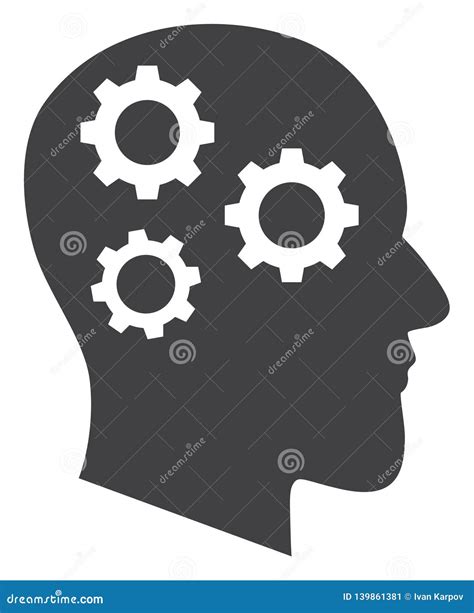 Vector Brain Gears Icon Stock Vector Illustration Of Clever 139861381