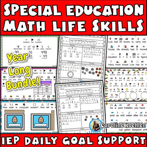 Math Special Education Curriculum Life Skills | Year Long Life Skills